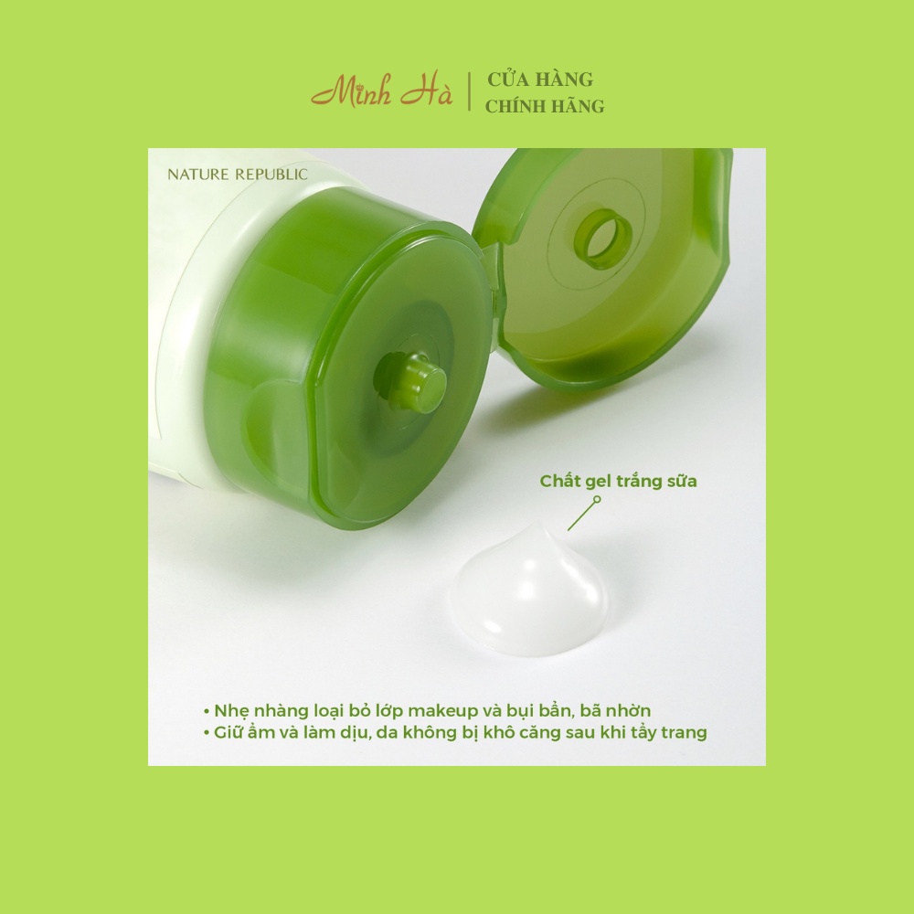 Kem tẩy trang Nature Republic Aloe Vera Soothing & Moisture Cleansing Gel Cream 150ml làm dịu và bảo vệ làn da