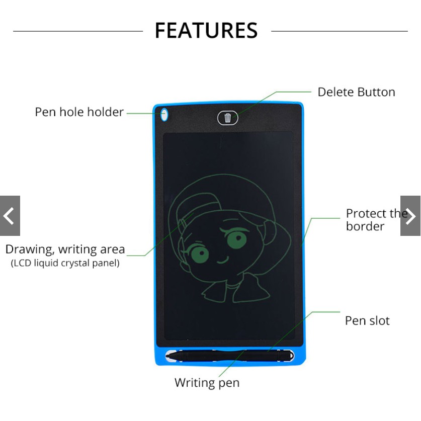 Bảng Viết Màn Hình LCD Siêu Mỏng Kích Thước 4.4 &quot;/ 8.5&quot; Có Thể Xóa Được Cho Bé