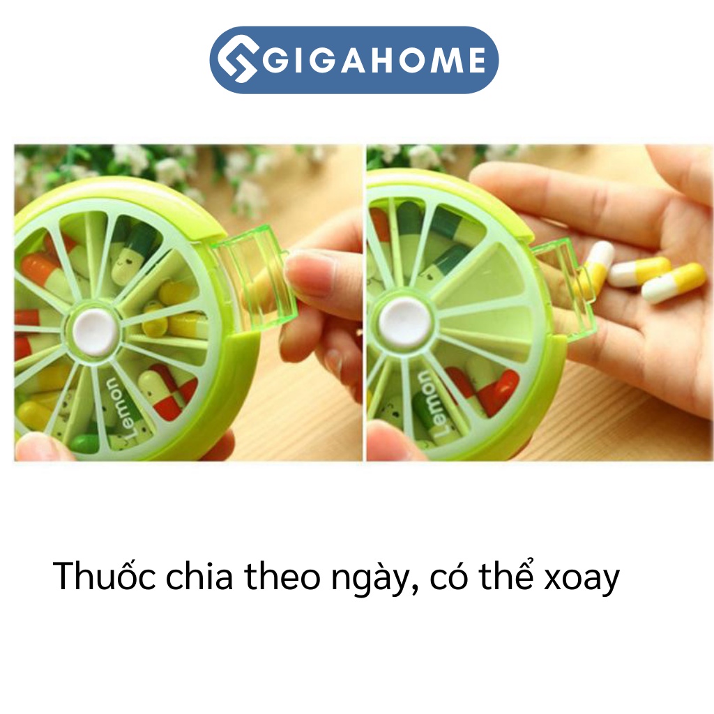 Hộp Đựng Thuốc Hình Tròn Chia 7 Ngày GIGAHOME Tiện Lợi, Dễ Dàng Mang Theo 4337