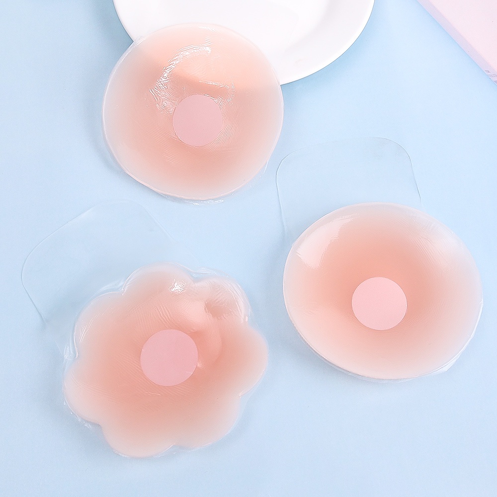 1 Cặp Đệm Silicone Dán Nâng Ngực Tự Dính Tái Sử Dụng Được Hình Cánh Hoa Cho Váy Cưới