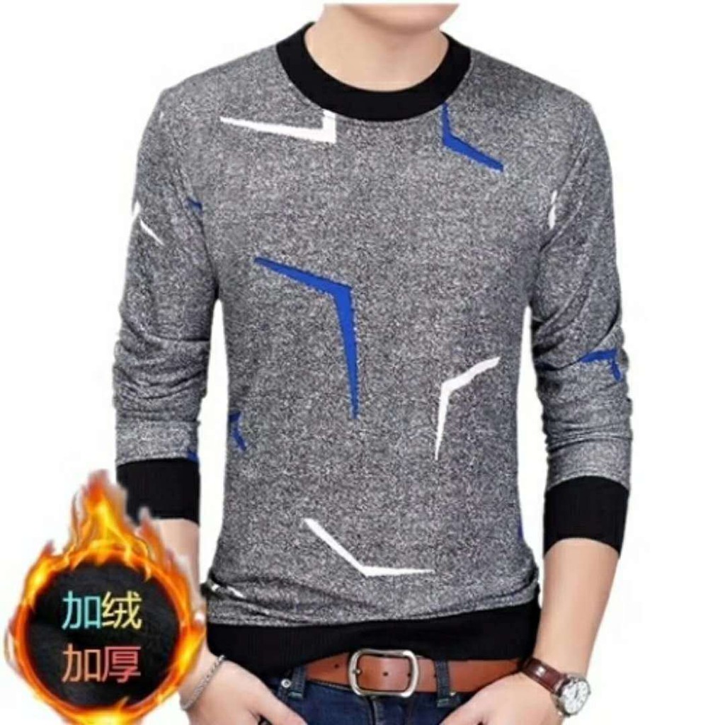 Áo Thun Sweater Lót Nhung Cổ Tròn In Chữ Lelaki Murah Viral Baju Thời Trang Mùa Đông