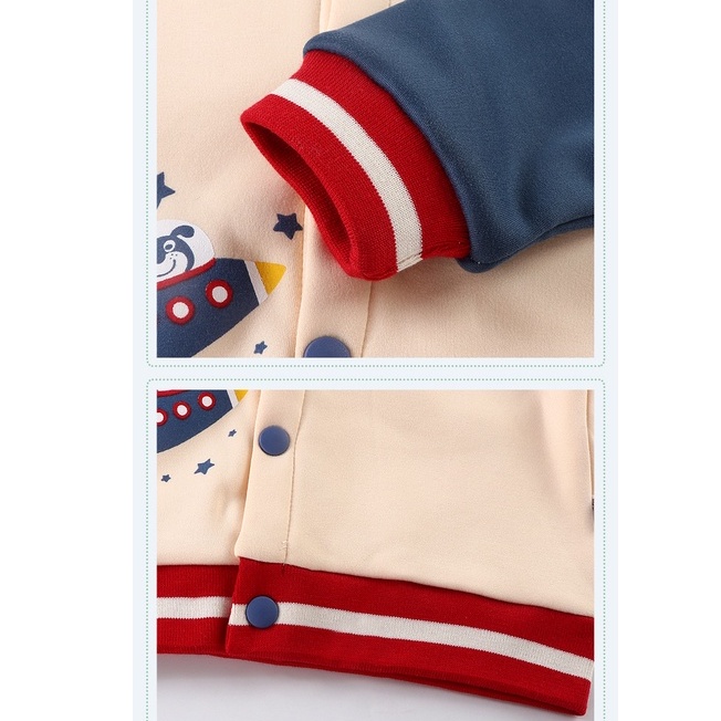 Áo khoác bé trai và bé gái Áo khoác đặt bom in hình dễ thương Áo khoác trẻ em mùa thu và mùa đông