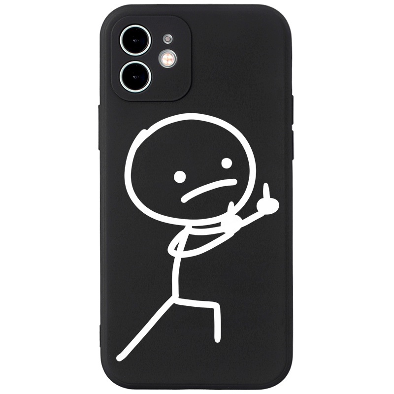 Ốp lưng JURSUE mềm cặp đôi ngộ nghĩnh hình bựa cho iPhone 13 12 11 Pro Max SE 2020 X XR XS 8 7 ip 6S 6 Plus kute Y1903