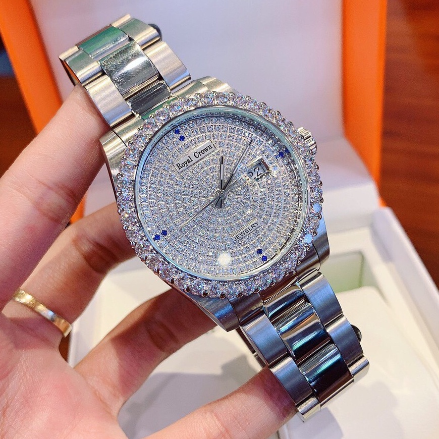 Đồng Hồ Đôi Royal Crown Full Đá Siêu Đẹp (Nam/Nữ)