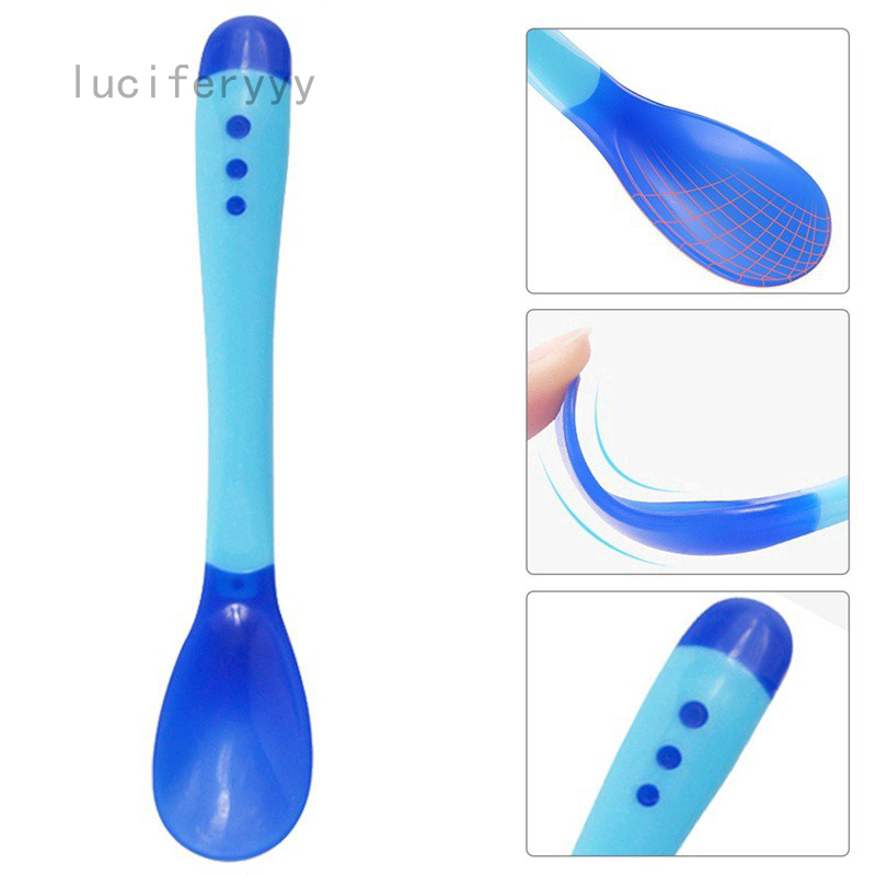 Muỗng Ăn Dặm Bằng Silicone Cảm Biến Nhiệt Độ Tiện Dụng Cho Bé