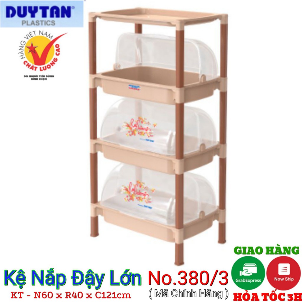 Kệ úp chén nhựa có nắp 3 ngăn- 4 tầng - KT 59.5 x 40.5 x 121 cm