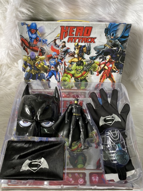 Đồ chơi áo choàng - mặt nạ - bao tay - đồng hồ người dơi