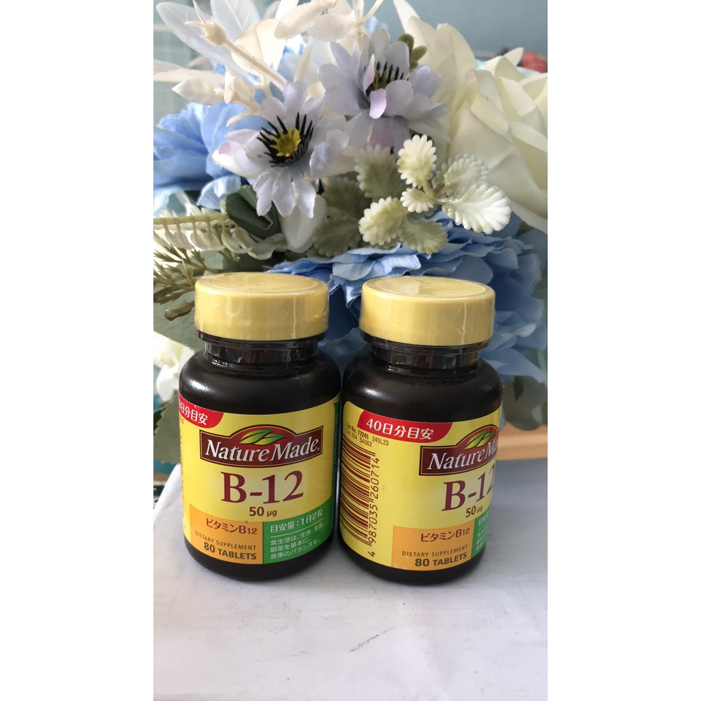 Viên uống bổ sung Vitamin B12 Nature - Made Nội Địa Nhật Bản 80 viên