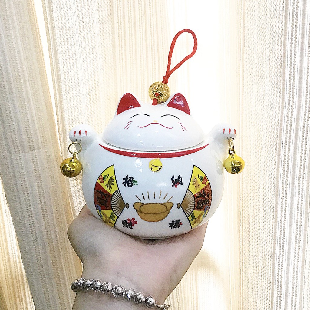 Bộ mèo sứ đựng đồ 4 mèo trang trí nhà cửa