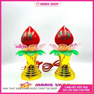 [Gía một cặp] Đèn hình trái đào để bàn thờ đẹp, sử dụng bóng đèn quả nhót dễ dàng thay thế, đèn bàn thờ đẹp [MRHTD9]