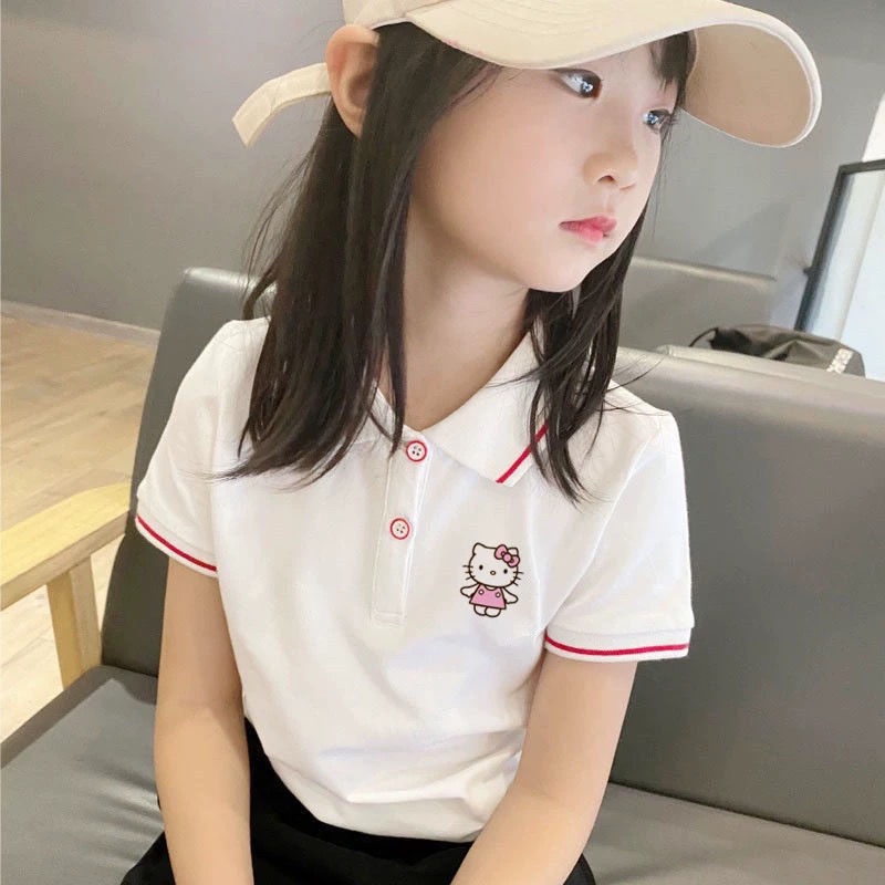 Áo polo Cotton Tay Ngắn Thời Trang Mùa Hè Hàng Mới Dành Cho Bé Gái 2022