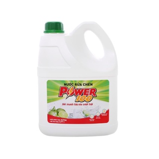 Nước rửa chén power100 hương chanh/trà xanh can 3.8kg