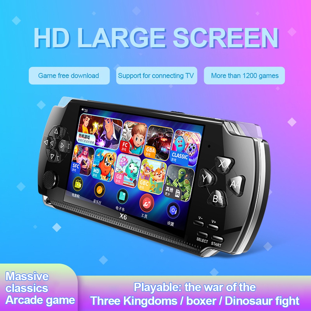 Coza Máy Chơi Game Cầm Tay Tích Hợp 1500 Trò Chơi Máy Chơi Game Cầm Tay Psp 4.3 Inch X6 Hỗ Trợ Phim Nhạc Hỗ Trợ Tf Dung Lượng Ca-Rd 1Gb-64Gb