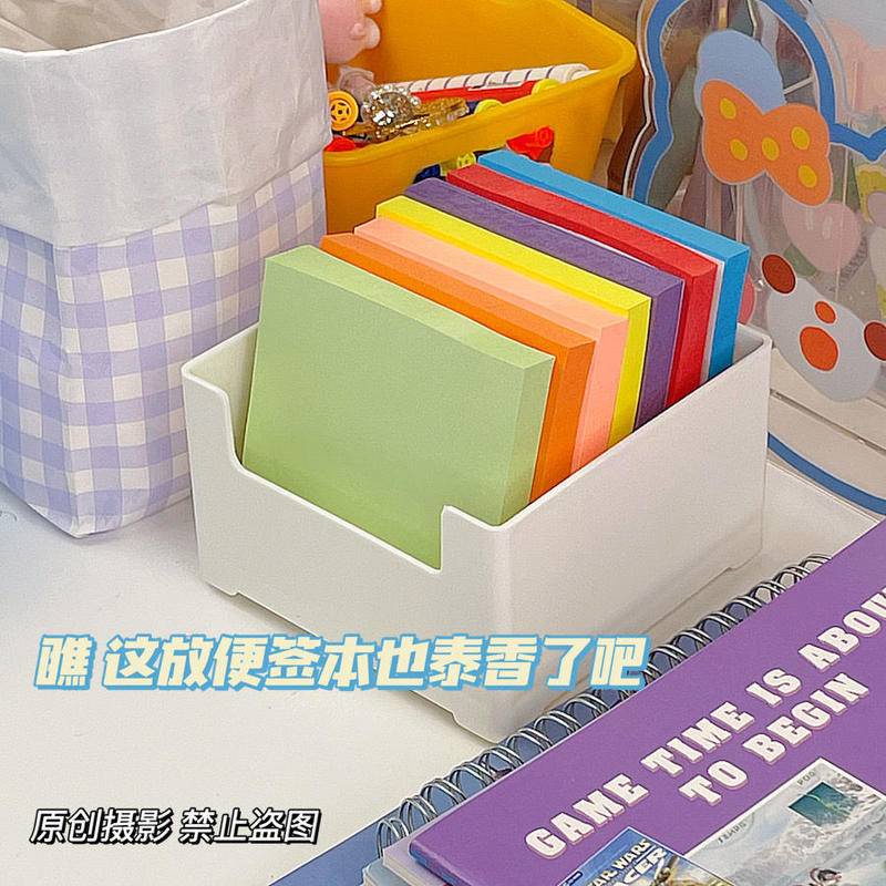 ⭐ iLado ⭐  hộp đựng đồ trong suốt hộp để bàn với nhãn dán nhựa kệ máy tính xách tay tủ bàn mini chất lượng cao màu rắn chất lượng cao kệ văn phòng phẩm để bàn đồ dùng học tập dụng cụ học tập