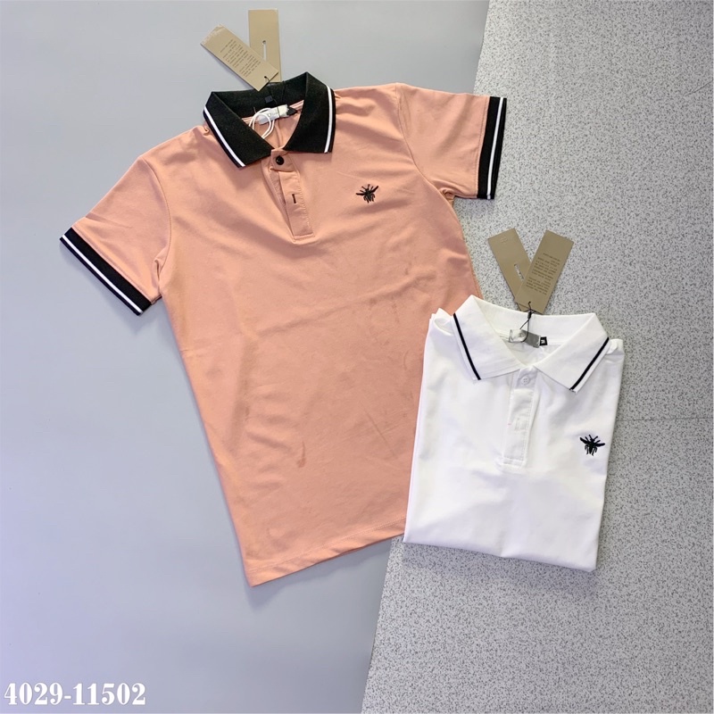 áo Phông nam cổ bẻ thêu ong trước ngực 4029