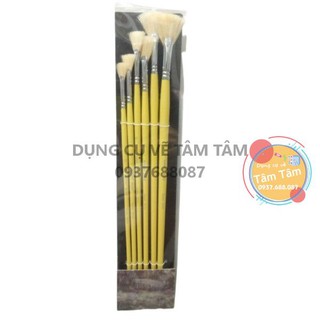 [ TÂM TÂM ]-Bộ cọ quạt 6 cây Sunway Basic thân vàng B203