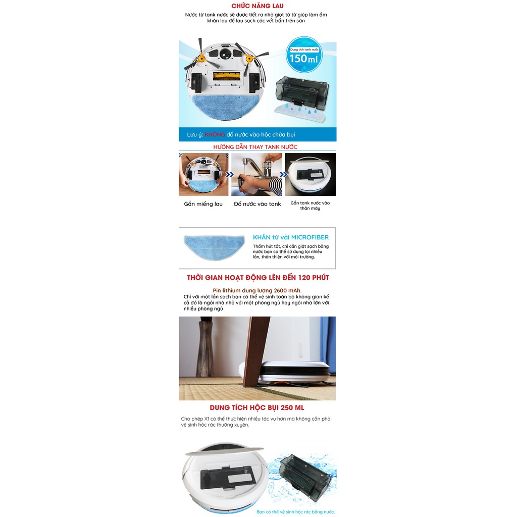 [Hàng Thanh Lý]Robot Hút Bụi &amp; Lau Sàn Thông Minh ILIFE Take One X1 - Sản xuất theo tiêu chuẩn Nhật Bản - Hàng Nhập Khẩu