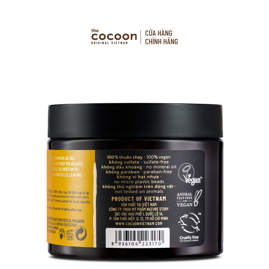 Tẩy da chết cơ thể đường Thốt Nốt An Giang Cocoon 200ml