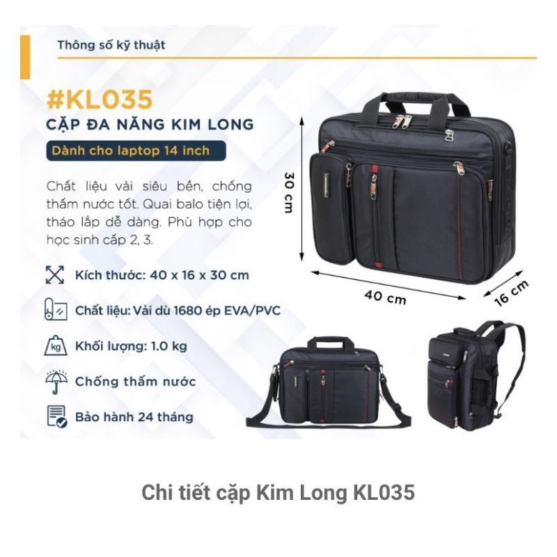 CẶP LAPTOP KIM LONG CẶP ĐA NĂNG KIM LONG