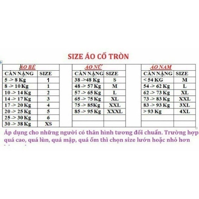 Áo đôi mẹ và bé thun cotton loại 1 đủ màu size 6-110kg