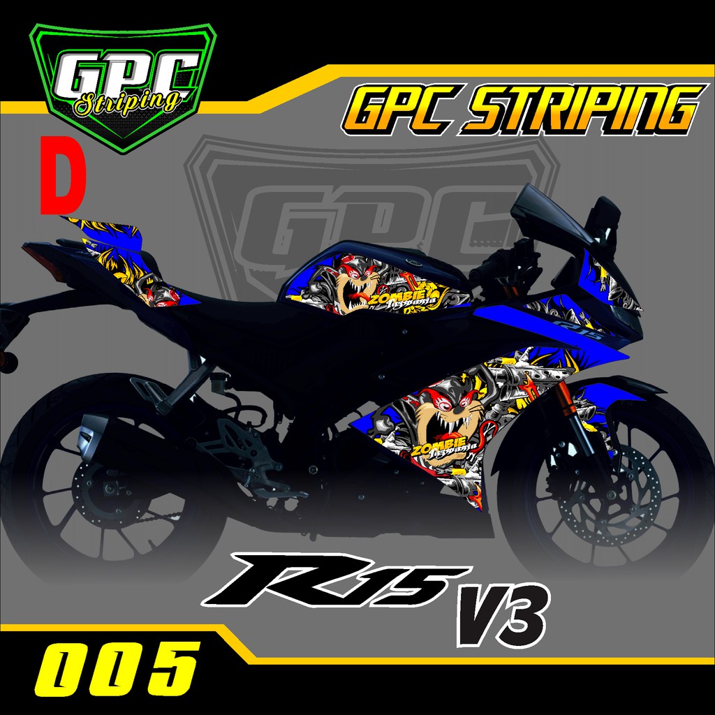 Sticker Dán Trang Trí Xe Hơi R15 V3 Tasmania Devil 005