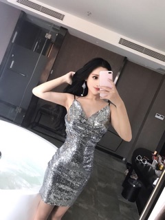 Váy kim sa 2d cổ đổ