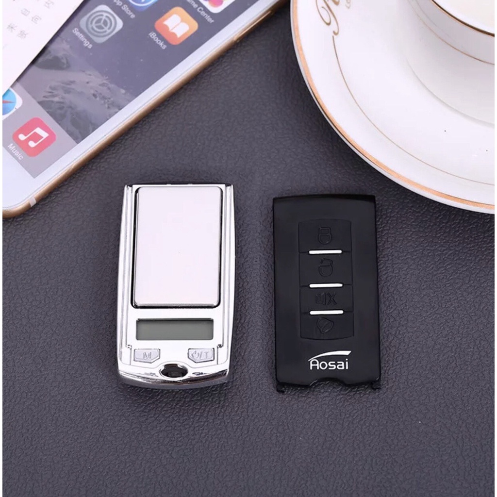 CÂN ĐIỆN TỬ TIỂU LI 100G 001G KIỂU MÓC KHÓA TẶNG 1 PIN TIỂU LY
