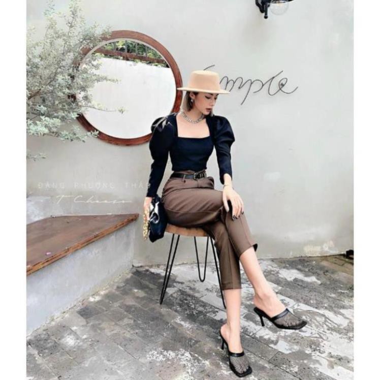 Quần baggy cạp liền [Hàng chuẩn] quần tây công sở cao cấp kèm đai