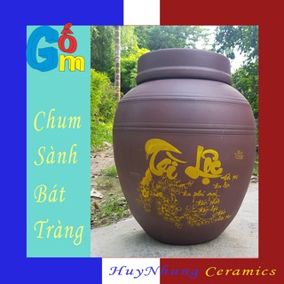 Chum Sành Ngâm Rượu Loại 50L Hàng Không Men Gốm Sứ Bát Tràng