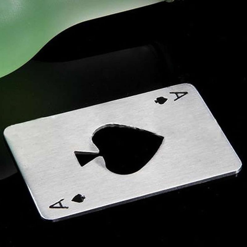 SEL♡♡ Soda Beer Cap Men's Gift Playing Card Ace of Spades Poker Bar Tool Bottle Opener