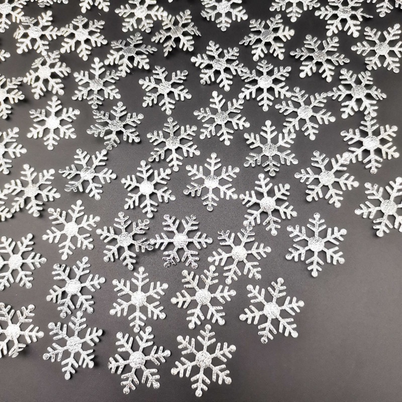 Set 200 bông tuyết nhân tạo rộng 3cm trang trí cây thông Giáng sinh