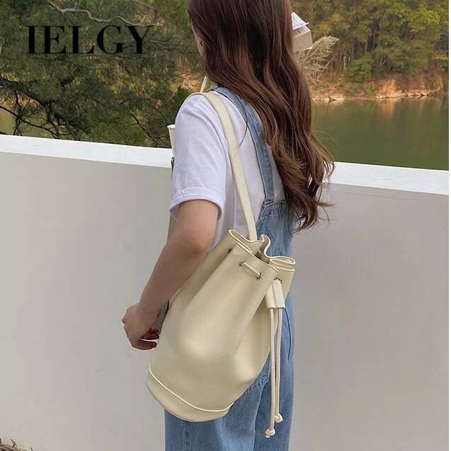 Túi Xô IELGY Khóa Dây Rút Phong Cách Vintage Dành Cho Nữ