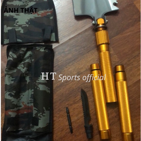 Xẻng quân dụng cao cấp HT Sports đa năng gấp gọn làm vườn, đi phượt, dã ngoại tiện lợi
