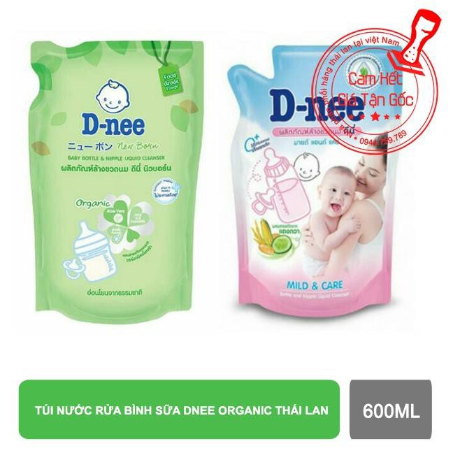 Túi nước rửa bình sữa Dnee ORGANIC 600ml Thái lan