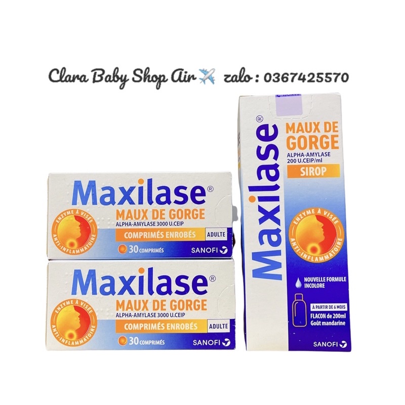 (Date 6/2023 đủ bill ) Siro ho Maxilase vị quýt của Pháp