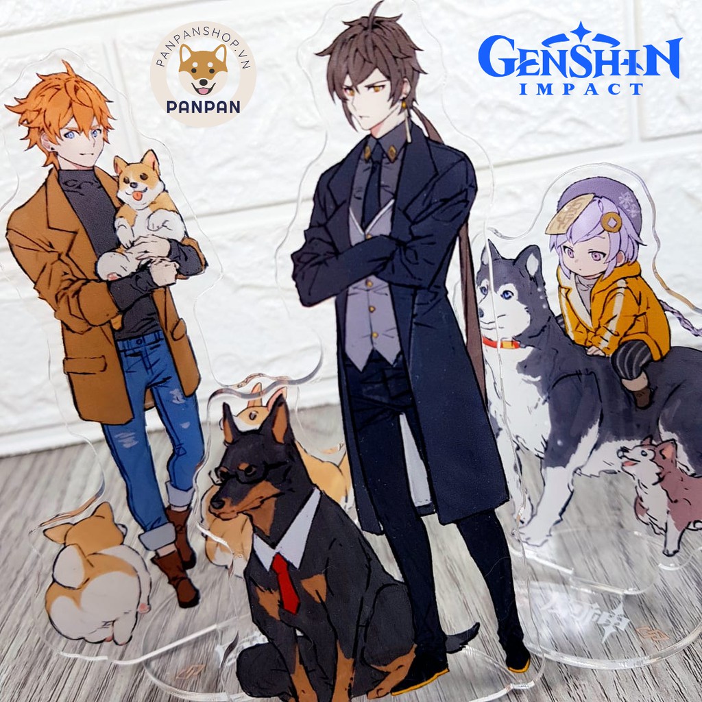 Mô Hình Standee Anime Genshin Impact và Thú Cưng (15cm)