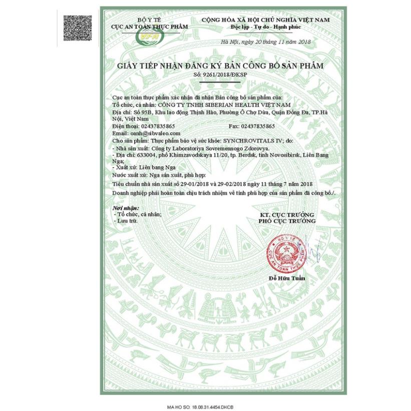 Viên bổ gan hỗ trợ bảo vệ và tăng cường chức năng gan Synchrovitals IV - Siberian Wellness - Hộp 60 viên
