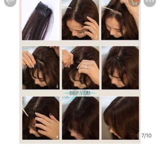 Tóc giả💕❤️Freeship-mái ngố tóc thật-ảnh thật