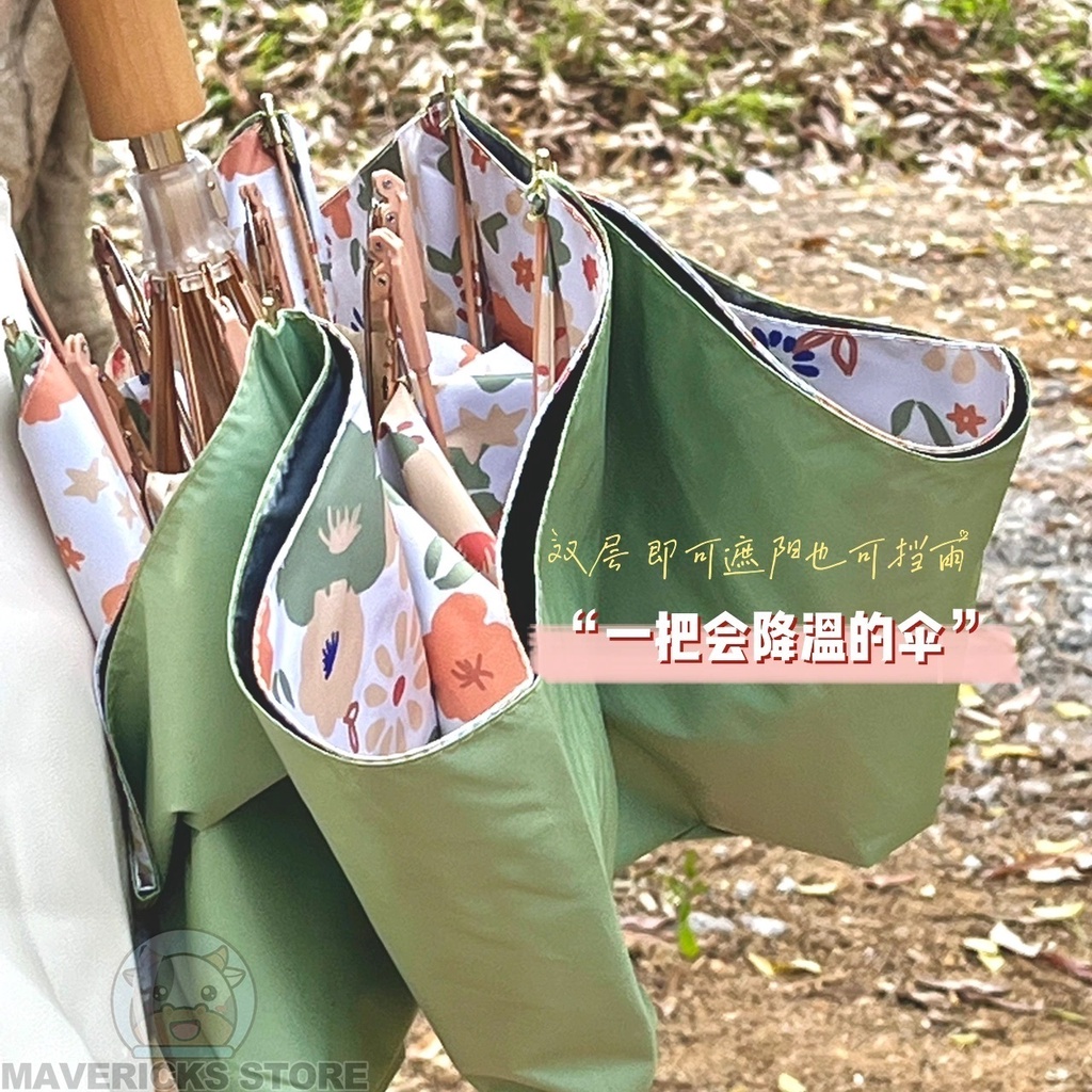 Fds ins sunscreen umbrella garden broken flower folding umbrella sun and rain dual-use small broken flower