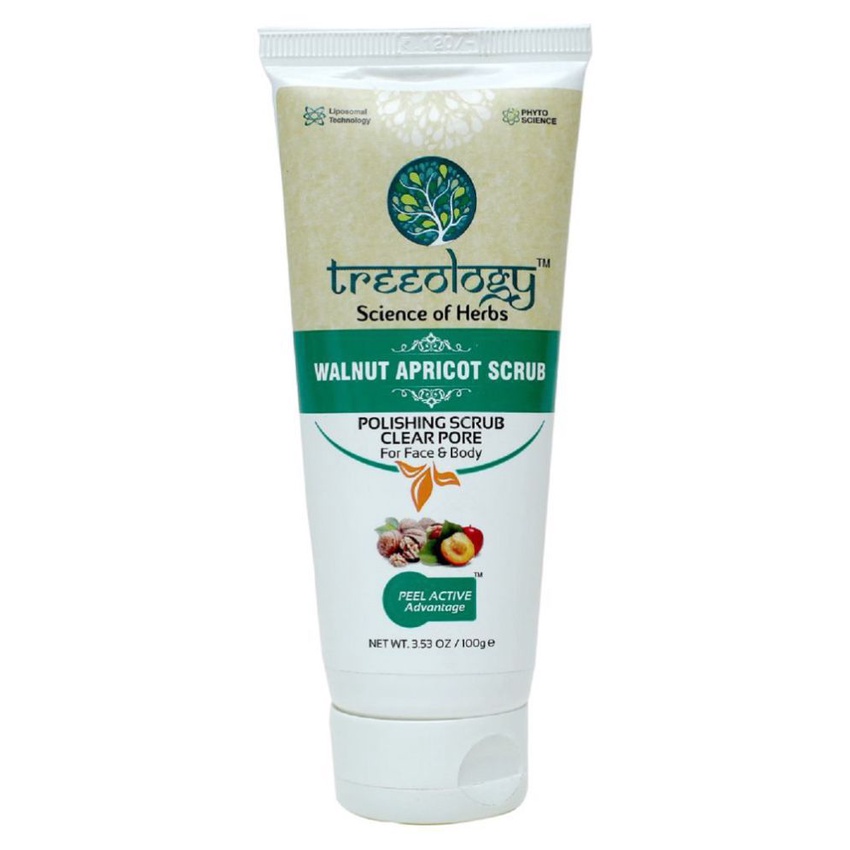 Tẩy da chết mờ thâm, sạch sâu từ quả mơ và hạt óc chó Treeology 100gram