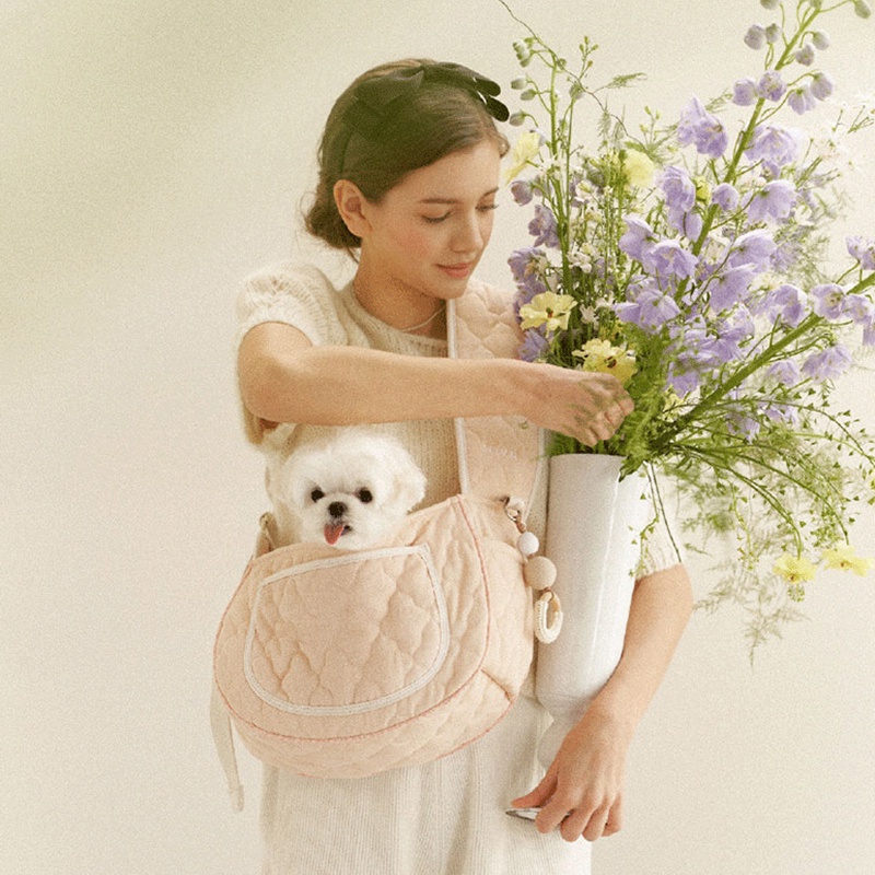 Túi đeo chéo mang theo thú cưng IELGY vải canvas sức chứa lớn phong cách Hàn Quốc thời trang cho nữ