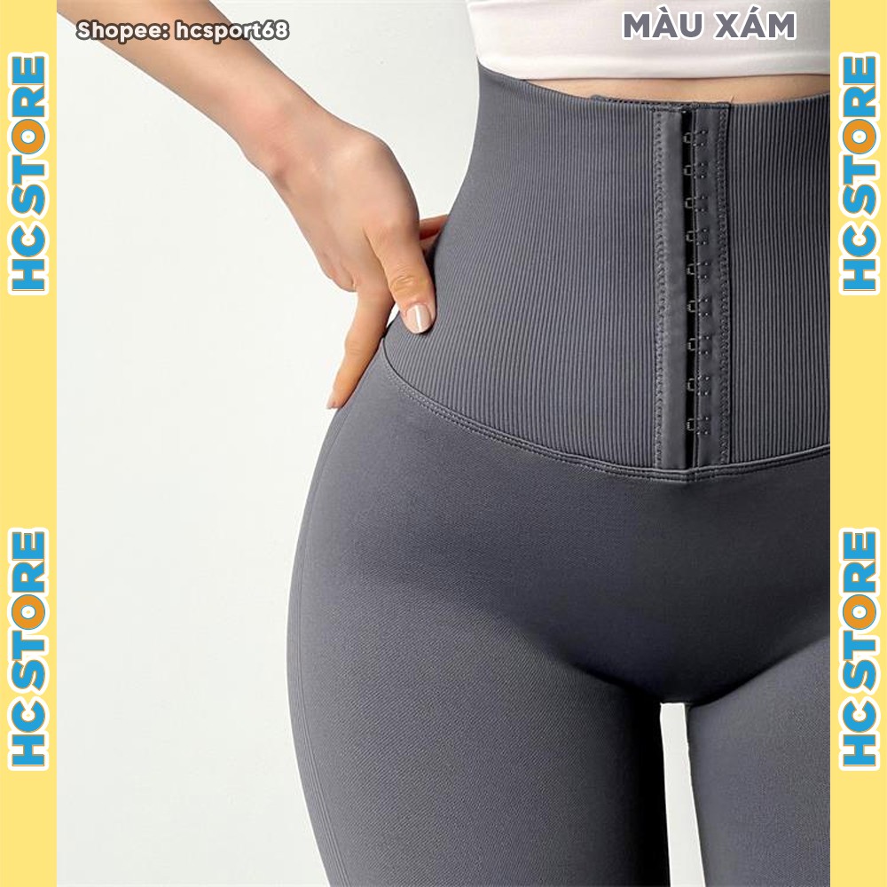 Quần tập gym nữ gen bụng Latex QL08 Mitao Girl dáng quần ngố lửng chất dệt kim lưng cao 20 cm nâng mông  - HcSport68