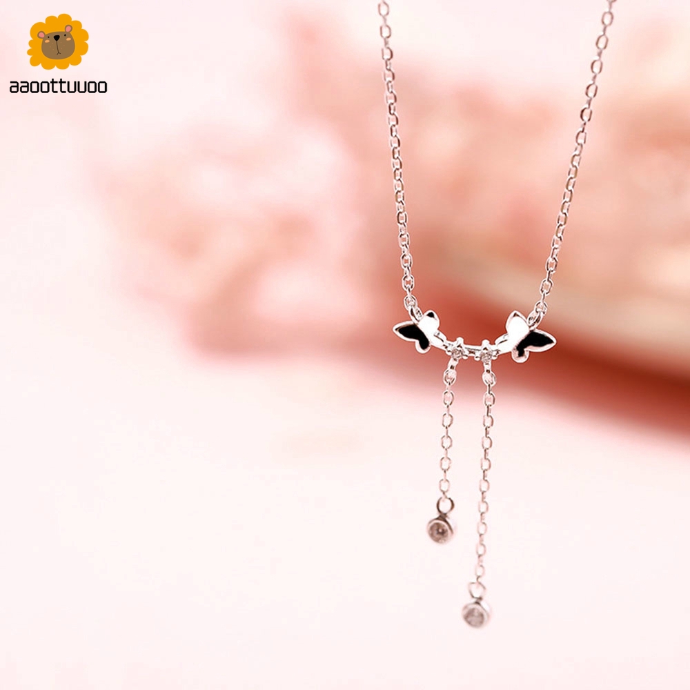 Dây chuyền gắn hình đôi cánh và cánh bướm đính đá thời trang cho nữ