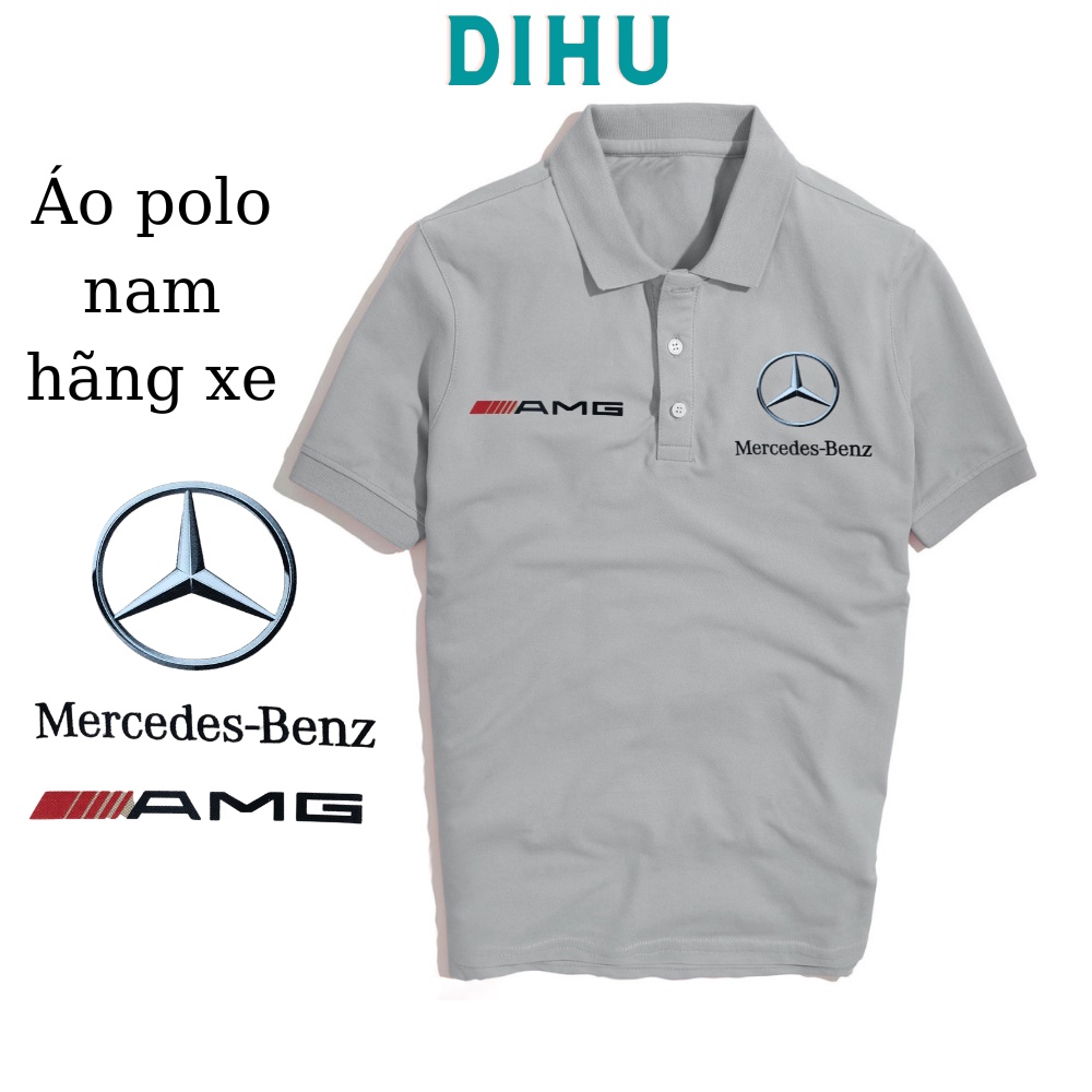 Áo thun polo Mercedes AMG cotton cao cấp có cổ Chính Hãng, Áo polo nam sang trọng, mát, không xù lông dihu fashion