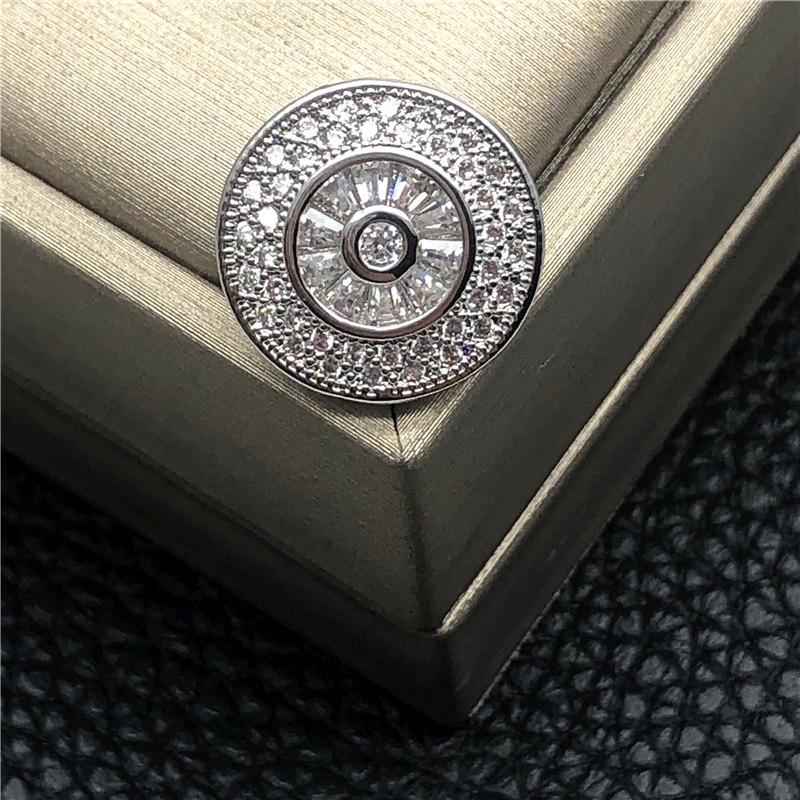 2163988     Nút Áo Bằng Đồng Đính Đá zircon Siêu Lấp Lánh diy