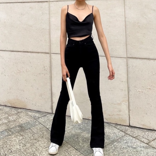 Quần Jean Nữ Ống Loe Cạp Cao Sofm Wear Dáng Dài 106-108cm, Có Bigsize (LD01)