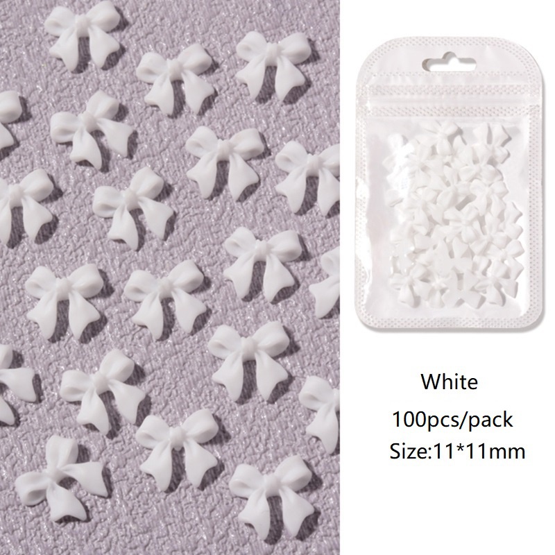 Phụ Kiện Trang Trí Móng Tay Hình Nơ Trắng Đen 3D DIY