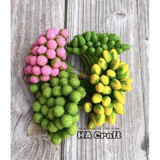 Nụ hoa mai đào giả làm hoa handmade S0308