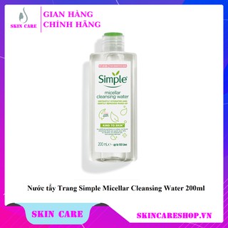 Nước tẩy Trang Cho Da Nhạy Cảm Simple Micellar Cleansing Water 200ml