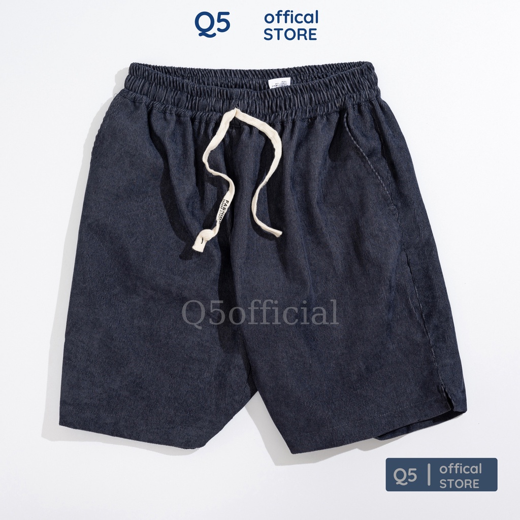 Quần Short Đùi Nhung Tăm Q5 Form Unisex Chất Mát Mẻ, Trẻ Trung